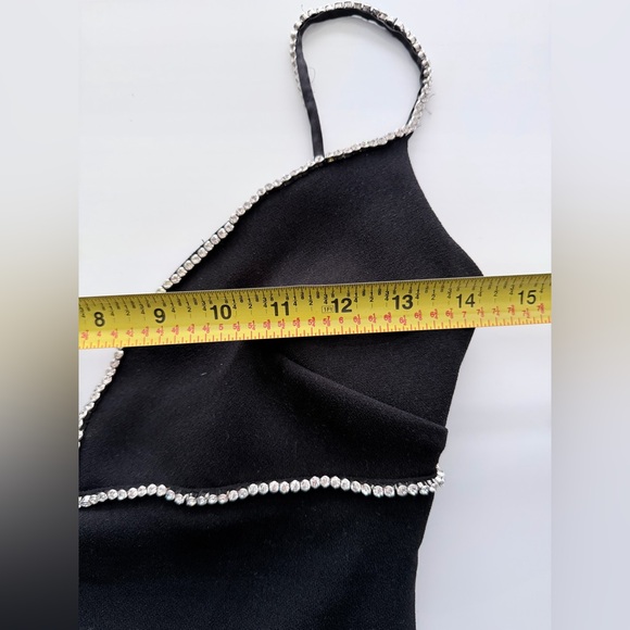 House of CB Maricel Crystallized rhinestone Fringe Ostrich feather Maxi Dress XS - Picture 10 of 11